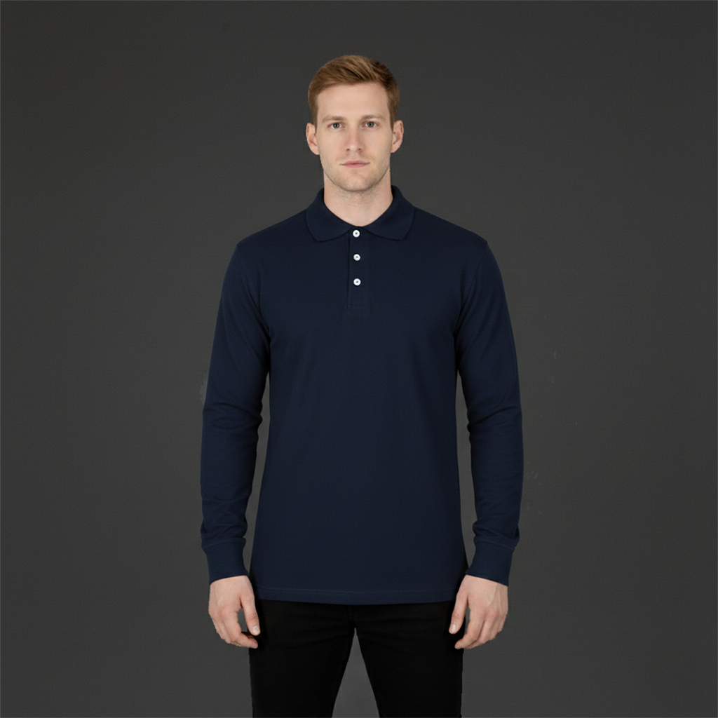 Uzun Kollu Polo Yaka T-Shirt